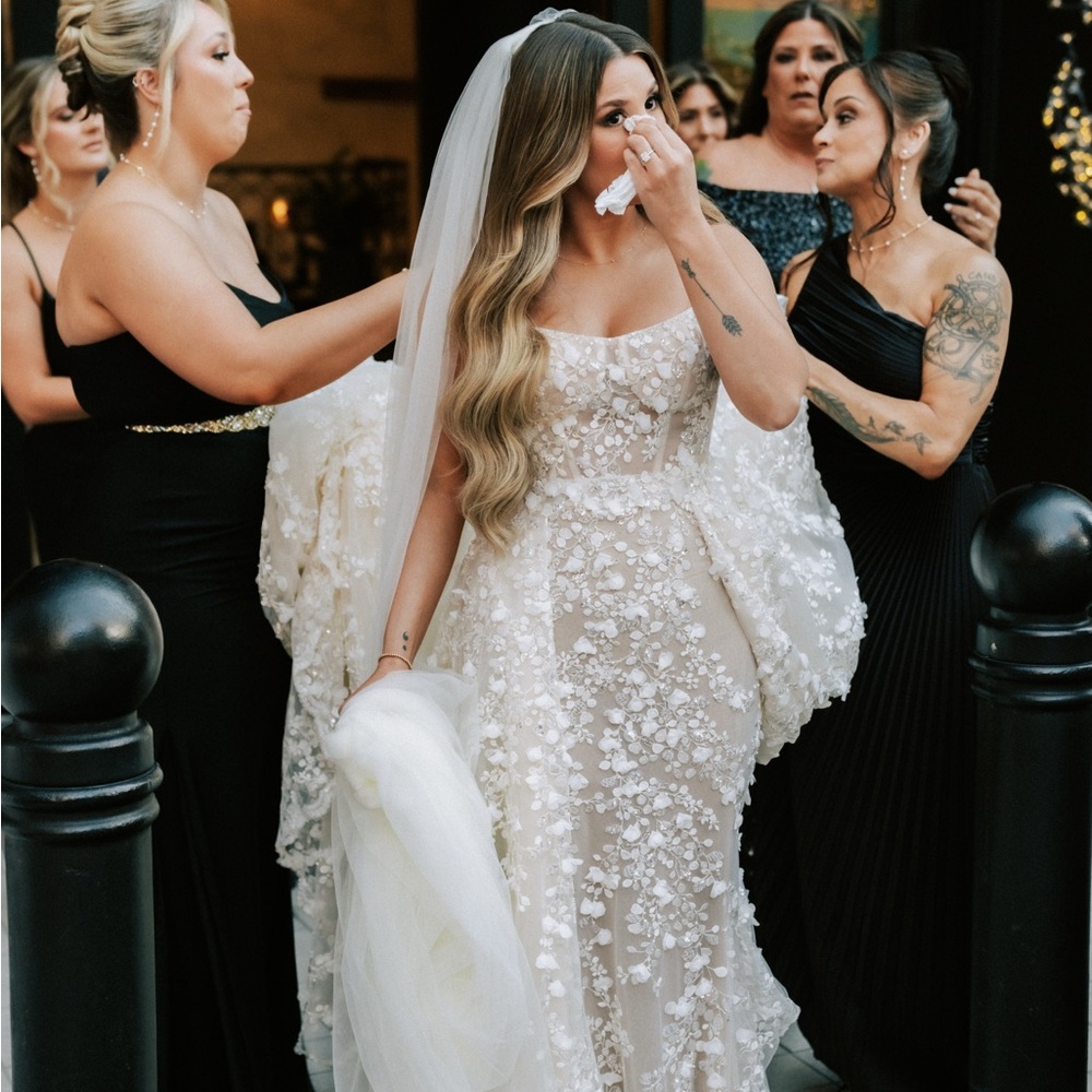 Galia Lahav Catalina dress with over skirt and vail